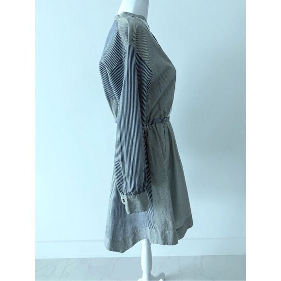 🦋 Rebecca Taylor La Vie Mixed Striped Eyelet Handkerchief Hem Shirt Dress XS / S - Picture 5 of 7